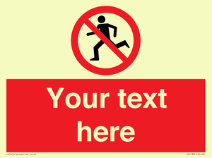 Custom No Running Sign